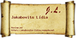 Jakabovits Lídia névjegykártya